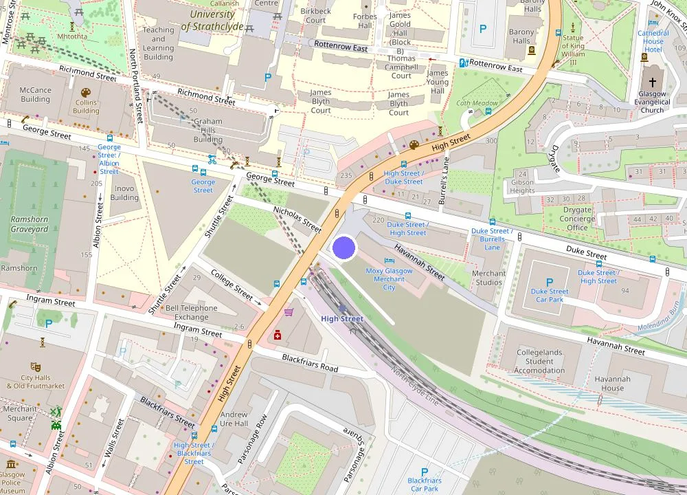 Map: Moxy Glasgow Merchant City